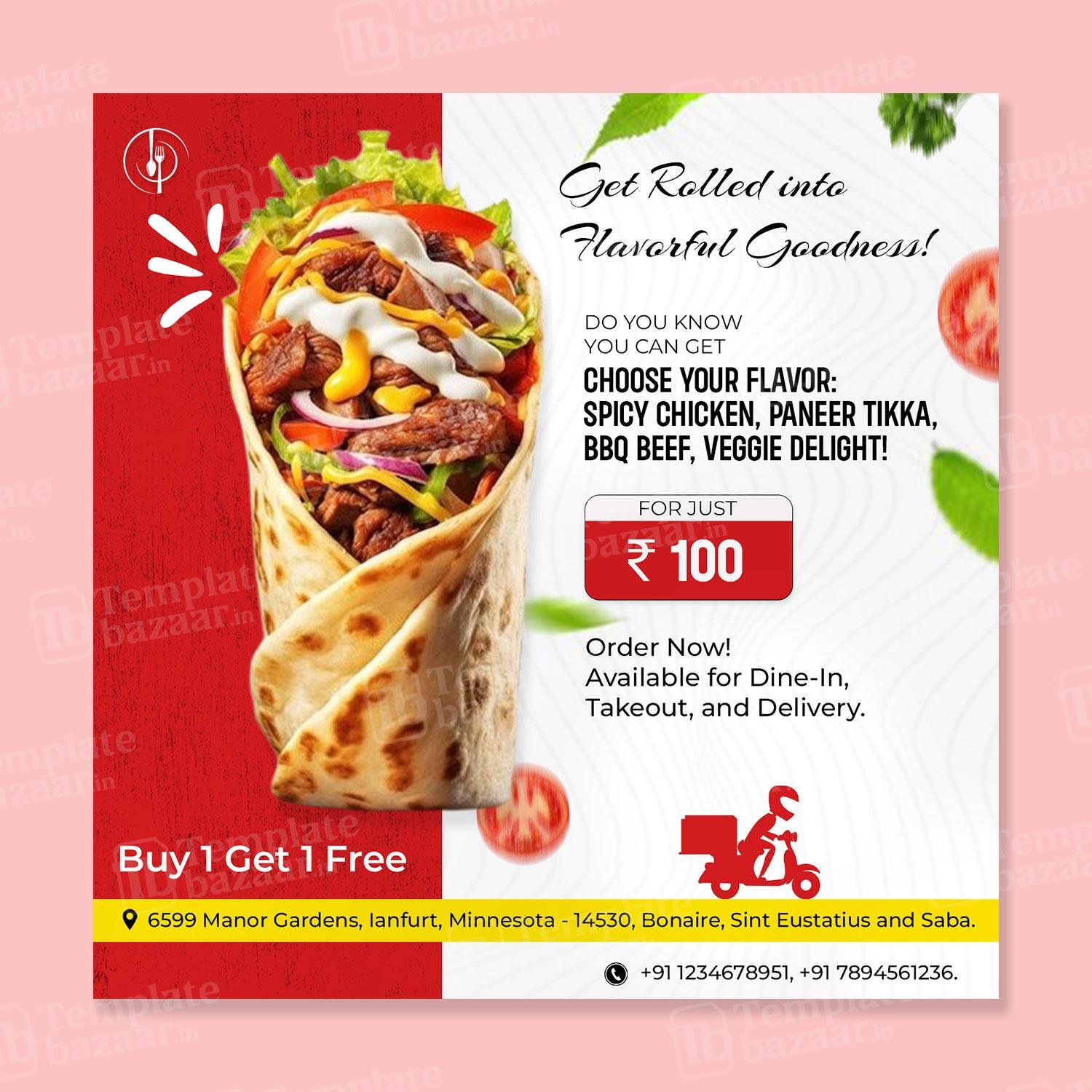 Roll Fast Food Poster Design