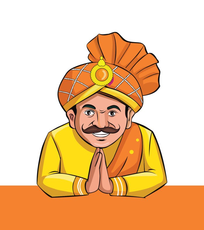 the Indian Maharashtrian Man Doing Namaste
