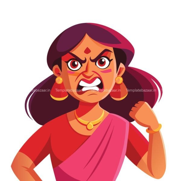 Indian Angry Mother Vector