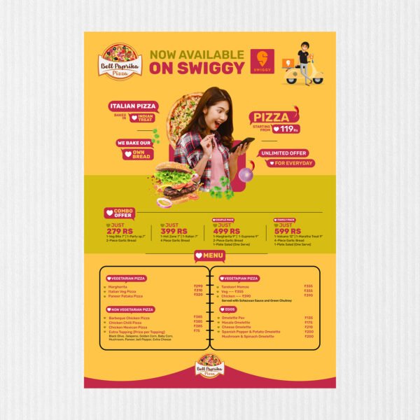 modern style menu card