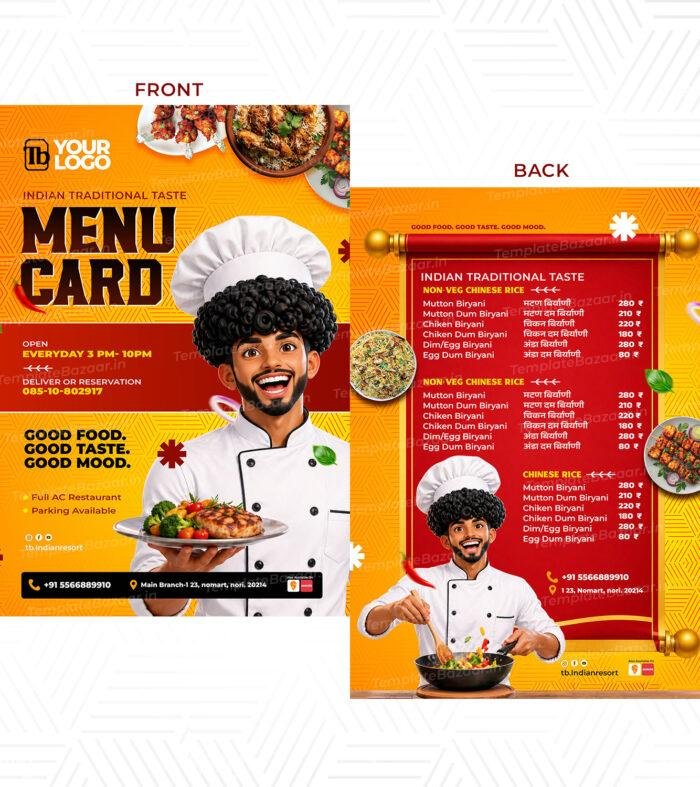 Menu Card PSD
