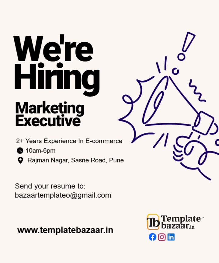 Marketing Executive Hiring Poster