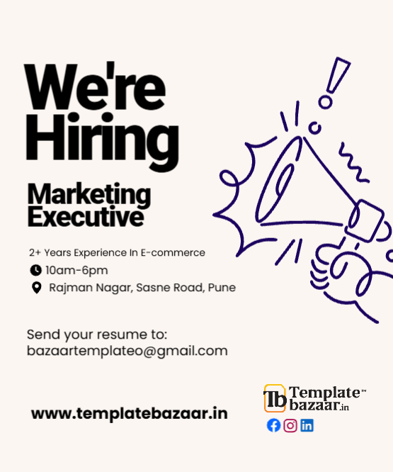 Marketing Executive Hiring Poster